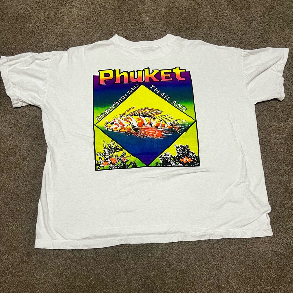 Vintage  White Phuket Graphic T-Shirt